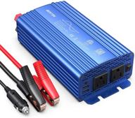 🔌 500w bestek pure sine wave power inverter dc 12v to 110v ac car plug adapter converter with dual usb ports, 2 ac outlets, car charger - etl listed (blue) logo