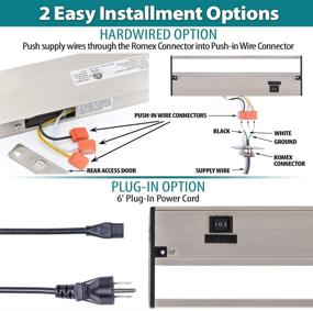 img 1 attached to LED Under Cabinet Lighting By NSL - Dimmable Hardwired Or Plugged-In Installation - 3 Color Temperature Slide Switch - Warm White (2700K)