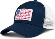 🎣 optimized fishing hats for men - american fish flag trucker hats - ideal outdoor snapback caps for camping and everyday use - great fishing gifts logo