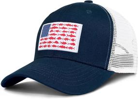 img 4 attached to 🎣 Optimized Fishing Hats for Men - American Fish Flag Trucker Hats - Ideal Outdoor Snapback Caps for Camping and Everyday Use - Great Fishing Gifts