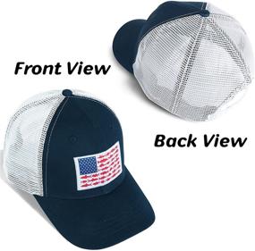 img 3 attached to 🎣 Optimized Fishing Hats for Men - American Fish Flag Trucker Hats - Ideal Outdoor Snapback Caps for Camping and Everyday Use - Great Fishing Gifts