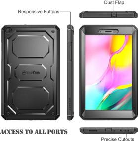 img 1 attached to 📱 Fintie Shockproof Case for Samsung Galaxy Tab A 8.0 2019 (SM-T290 Wi-Fi, SM-T295 LTE) - Tuatara Rugged Hybrid Bumper Cover with Built-in Screen Protector, Black