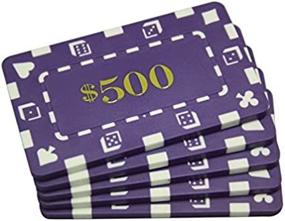 img 2 attached to Denominated Rectangular Poker Plaques Purple