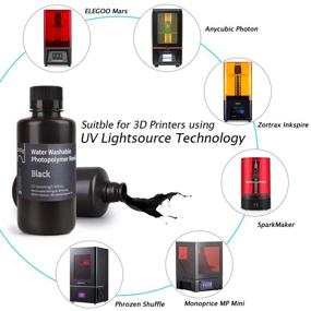 img 3 attached to ELEGOO Водорастворимая смола для 3D-принтера LCD UV-отверждения, 405 нм стандартная фотополимерная смола для ЖК-печати 3D, 1000 грамм черная