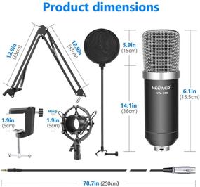 img 1 attached to Микрофон Neewer NW-700 Pro для студийного вещания и записи с подвесным кронштейном NW-35, регулируемым по высоте и амортизатором против ударов, комплект крепления.