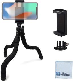 img 4 attached to 📸 Acuvar 10-Inch Flexible Tripod with Quick Release and Universal Mount for Smartphones, GoPro Cameras, plus eCostConnection Microfiber Cloth