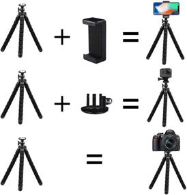 img 2 attached to 📸 Acuvar 10-Inch Flexible Tripod with Quick Release and Universal Mount for Smartphones, GoPro Cameras, plus eCostConnection Microfiber Cloth
