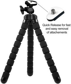 img 3 attached to 📸 Acuvar 10-Inch Flexible Tripod with Quick Release and Universal Mount for Smartphones, GoPro Cameras, plus eCostConnection Microfiber Cloth