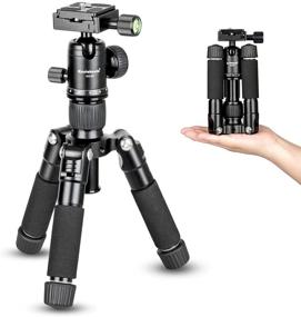 img 4 attached to 📷 Koolehaoda Portable Mini Tripod with Ball Head and Bag - 20 inch / 51cm Height, Aluminum Alloy, DSLR Camera and Video Camcorder Compatible, Load Capacity up to 11lbs / 5kg - (Black)