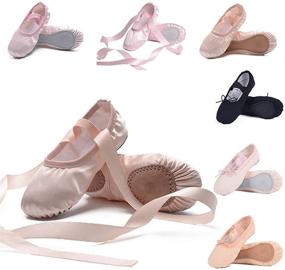 img 4 attached to 👧 Ruqiji Toddler Ballet Shoes: Athletic Slippers for Girls' Footwear