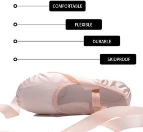 img 3 attached to 👧 Ruqiji Toddler Ballet Shoes: Athletic Slippers for Girls' Footwear
