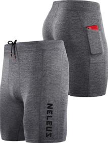 img 3 attached to Neleus Running Compression Shorts Pockets Sports & Fitness and Cycling