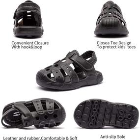 img 1 attached to 👦 Hobibear Black 019 Toddler Boys' Sandals - Outdoor Shoes
