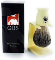 g.b.s badger hair shaving brush with free stand - enhances 🪒 any razor and shaving soap, affordable craftsmanship - effortless glide, long-lasting professional quality logo