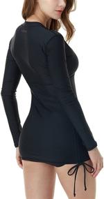 img 3 attached to TSLA TM FSZ04 BLK_Small Half Zip Rashguard Swimsuit Women's Clothing and Swimsuits & Cover Ups