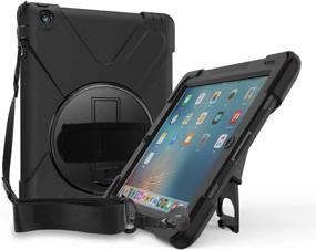 img 4 attached to 📱 ProCase iPad 2 3 4 Case (Old Model), Rugged Shockproof Protective Cover with 360° Rotatable Kickstand for Apple iPad 2/iPad 3/iPad 4 - Black