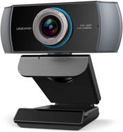 🎥 unzano full hd 1080p webcam with microphone, wide angle usb computer camera for desktop laptop pc mac, video conferencing, skype, youtube – streaming camera with facial-enhancement tech logo