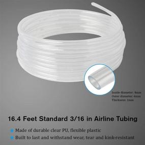 img 3 attached to 🐠 ZRDR Airline Tubing 16.4 Feet PU for Aquarium CO2: Pressure-Proof Trachea with Check Valves, Suction Cups - Transparent CO2 Tubing for Fish Tank