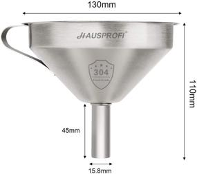 img 2 attached to 🧪 HAUSPROFI 13cm Stainless Steel Funnel with 200 Mesh Food Filter Strainer - Ideal for Transferring Liquids, Oil, Making Jam and More!