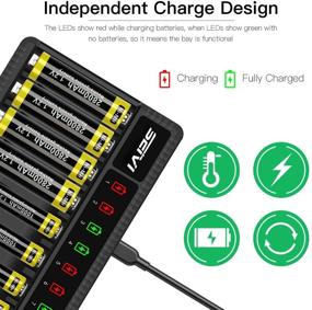 img 2 attached to SEIVI 8 Bay Individual AA AAA Battery Charger: USB High-Speed Charging for Ni-MH Ni-CD Rechargeable Batteries