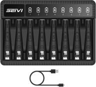 seivi 8 bay individual aa aaa battery charger: usb high-speed charging for ni-mh ni-cd rechargeable batteries logo