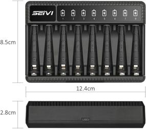 img 3 attached to SEIVI 8 Bay Individual AA AAA Battery Charger: USB High-Speed Charging for Ni-MH Ni-CD Rechargeable Batteries