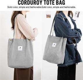 img 2 attached to 👜 Corduroy Women's Tote Bag: Stylish and Functional for Work, Beach, Shopping, and Travel