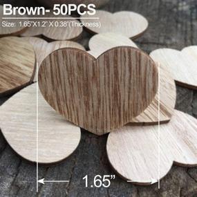 img 3 attached to 📚 Pack of 50 PCS Y&K Homish Wooden Hearts Guest Book Blank Wood Sign for DIY Party Decorations in Brown