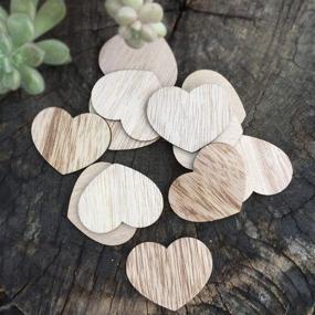 img 2 attached to 📚 Pack of 50 PCS Y&K Homish Wooden Hearts Guest Book Blank Wood Sign for DIY Party Decorations in Brown