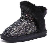 odema glitter sequin snow boots for toddler girls with fur ankle booties - lightweight winter snow boots logo