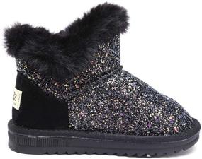 img 2 attached to Odema Glitter Sequin Snow Boots for Toddler Girls with Fur Ankle Booties - Lightweight Winter Snow Boots