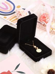 img 2 attached to 🎁 Hicarer Black Velvet Pendant Necklace Case Classic Jewelry Gift Box Wedding Christmas Thanksgiving Birthday Gift Display Showcase Box