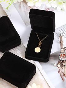 img 1 attached to 🎁 Hicarer Black Velvet Pendant Necklace Case Classic Jewelry Gift Box Wedding Christmas Thanksgiving Birthday Gift Display Showcase Box