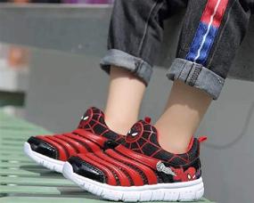 img 3 attached to 🚀 Spider-Man Running Sneakers Caterpillar for Boys by WZHKIDS: Boost Your Child's Style and Performance!