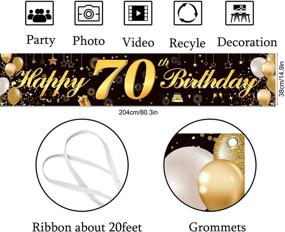 img 2 attached to 🎉 Cheerful 50th Birthday Banner: Sparkling Black & Gold Glitter Backdrop for Unisex Party – Celebrate 50 Years with Style! (50 Black)