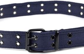 img 2 attached to Casual Solid Double Canvas Parquet Men's Accessories and Belts