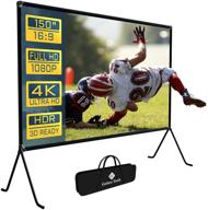 projector screen inch outdoor stand logo