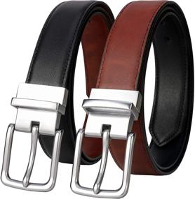 img 4 attached to Lavemi Reversible Italian Cowhide Leather Men's Accessories and Belts