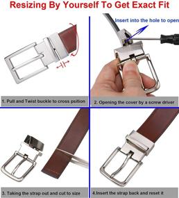 img 1 attached to Lavemi Reversible Italian Cowhide Leather Men's Accessories and Belts