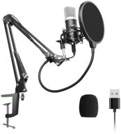 🎙️ uhuru usb podcast condenser microphone kit - 192khz/24bit, professional pc streaming cardioid mic with boom arm, shock mount, pop filter, and windscreen. ideal for broadcasting, recording, and youtube logo