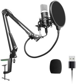 img 4 attached to 🎙️ UHURU USB Podcast Condenser Microphone Kit - 192kHz/24bit, Professional PC Streaming Cardioid Mic with Boom Arm, Shock Mount, Pop Filter, and Windscreen. Ideal for Broadcasting, Recording, and YouTube