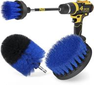 holikme 4pack drill brush power scrubber cleaning brush extended long attachment set，dark blue logo