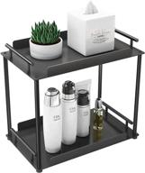 🧳 black fle 2-tier standing rack: countertop bathroom organizer, storage shelf for cosmetics, holder for kitchen spice rack logo