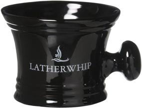 img 4 attached to Latherwhip Shaving Soap Bowl - Shave Mug with Handle for Shave Cream & Soap, High-Quality Black Ceramic