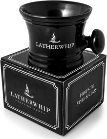 img 2 attached to Latherwhip Shaving Soap Bowl - Shave Mug with Handle for Shave Cream & Soap, High-Quality Black Ceramic