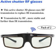 👓 rechargeable rf 3d glasses, active shutter rf 3d eyewear for rf 3d tv projectors - compatible with sony, epson, toshiba, sharp - tdg-bt500a, ssg-5100gb, an3dg40 - pack of 2 logo