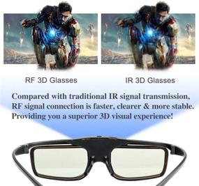 img 2 attached to 👓 Rechargeable RF 3D Glasses, Active Shutter RF 3D Eyewear for RF 3D TV Projectors - Compatible with Sony, Epson, Toshiba, Sharp - TDG-BT500A, SSG-5100GB, AN3DG40 - Pack of 2