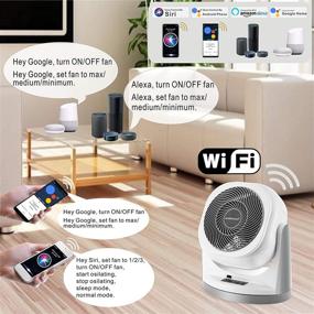 img 3 attached to 🌬️ Smart WiFi Air Circulator Fan with Voice Control – Alexa, Google, Siri Compatible | Oscillating Fan for Rooms, Bedrooms, and Home | Quiet Electric Rotating Table Desk Fan | 2.4G WiFi Only (No 5G WiFi)