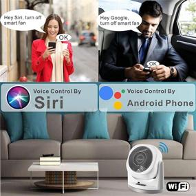 img 2 attached to 🌬️ Smart WiFi Air Circulator Fan with Voice Control – Alexa, Google, Siri Compatible | Oscillating Fan for Rooms, Bedrooms, and Home | Quiet Electric Rotating Table Desk Fan | 2.4G WiFi Only (No 5G WiFi)