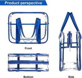 img 1 attached to 🛍️ High-Quality Transparent PVC Zippered Cosmetic Bag for Daily Work, Travel, and Sports - Large Clear Makeup Bag, Clear Toiletry Bag, Clear Tote Bag